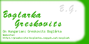 boglarka greskovits business card