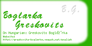boglarka greskovits business card